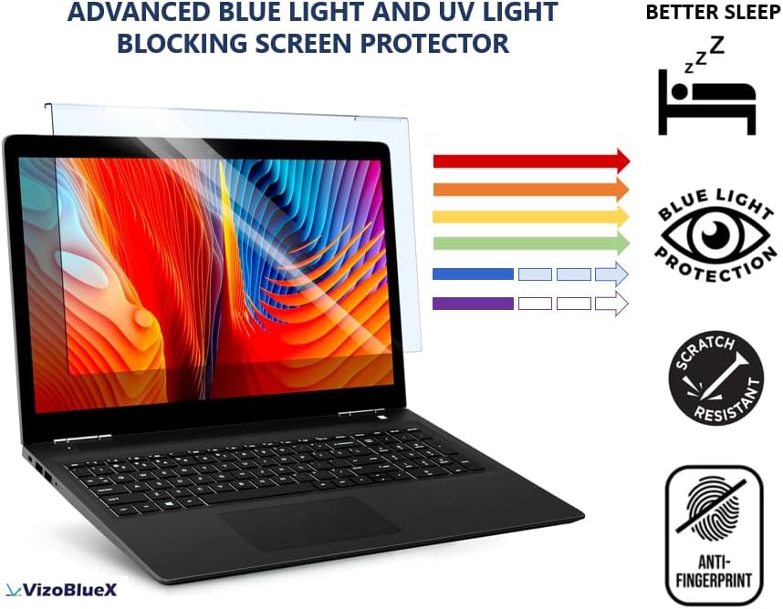 VizoBlueX - 13-13.4 inch Diagonal Blue Light Blocking Screen Protector Filter. Panel LED PC Laptop Anti-UV Eye Protection Panel Cover - Hanging Type Fits MacBook Neo 13" (W 11.6" X H 7.4") - Image 3