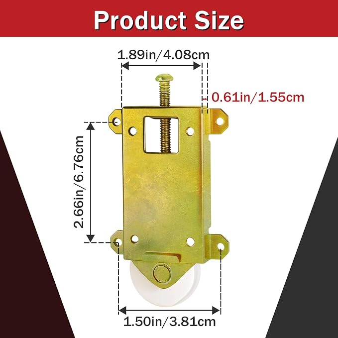 6Pcs Sliding Mirror Closet Door Rollers, Fits Part #W8020C or Hard 1775 - Image 3