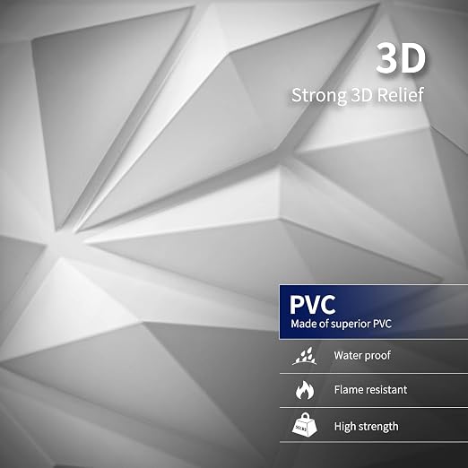 Art3dwallpanels 3D Wall Panels, White, 33 Pack | Modern 3D PVC Wall Tiles, Waterproof Fireproof, 33 Sheets White Pack, Easy DIY Mount for Residential Commercial Accent Wall - Image 3
