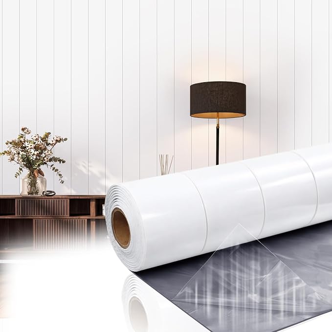 Geelin Shiplap Peel and Stick Panels for Walls Self Adhesive PVC Slat Wall 15.75"x 118" Panel Peel and Stick Wallpaper Backsplash Soundproof Wall Panels for Bedroom Living Room Decor Ceiling by Geelin