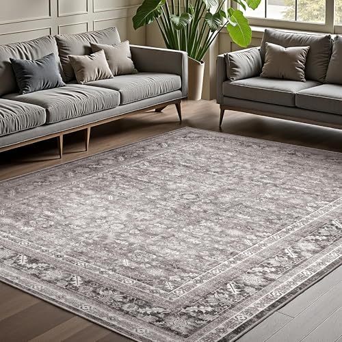 OPPODREAM Vintage Grey Area Rugs 4x6, Washable Rug for Living Room by OPPODREAM