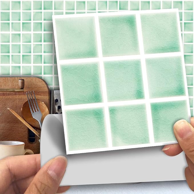 Alwayspon 25 Pcs Self-Adhesive Decals for Home Decor, Peel and Stick Wall Tile Stickers, Water-Proof for Kitchen Bathroom, 4x4inch by Alwayspon