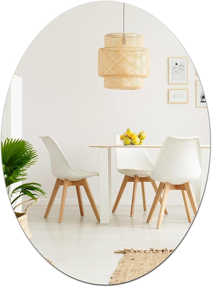 16.5 x 13 inch Frameless Oval Wall Mirror for Bathroom Sink by DARENYI