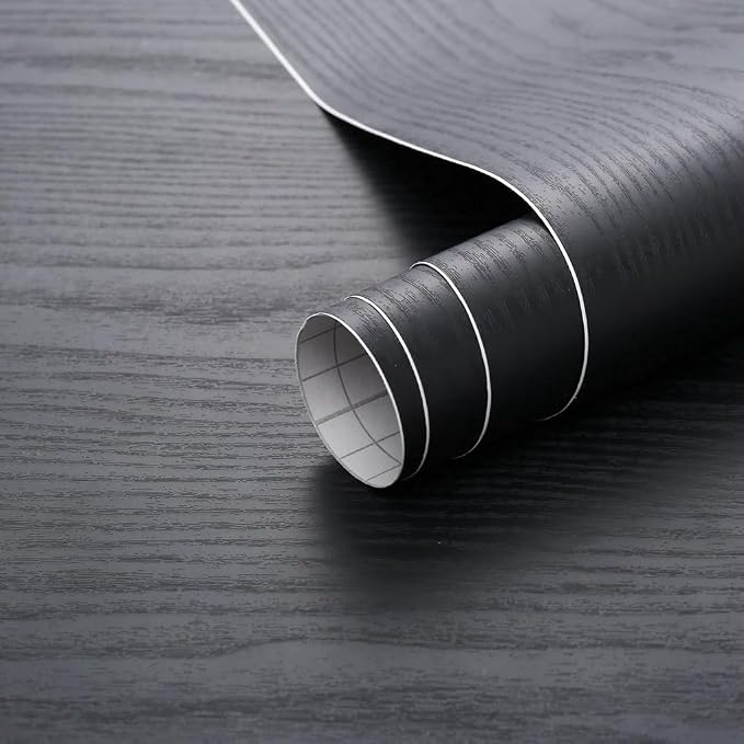 Arthome Peel and Stick Contact Paper Black Wood Wallpaper Self-Adhesive & Removable Vinyl Wall Paper for Countertop Furniture Kitchen, Easy to Clean, (33" x 120") by ArthomeWALLDECOR