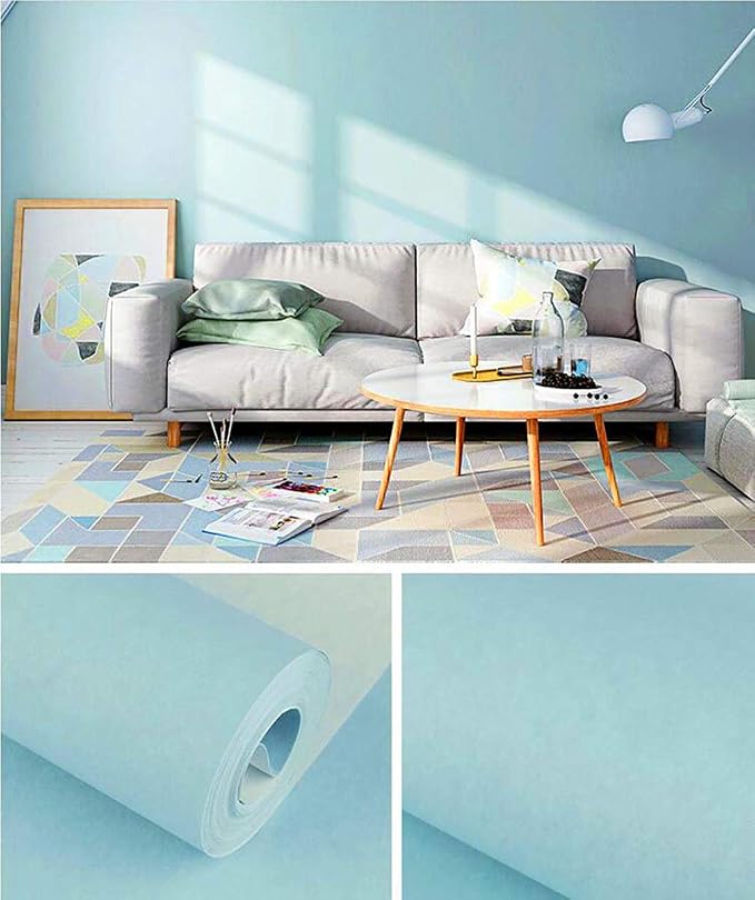 Yasinet Blue Teal Wallpaper Teal Peel and Stick Wallpaper Solid Color Contact Paper Modern Self-Adhesive Waterproof Wall Paper for Wall Decorative Cabinets countertop Shelf Liner Vinyl 17.71" × 197" - Image 7