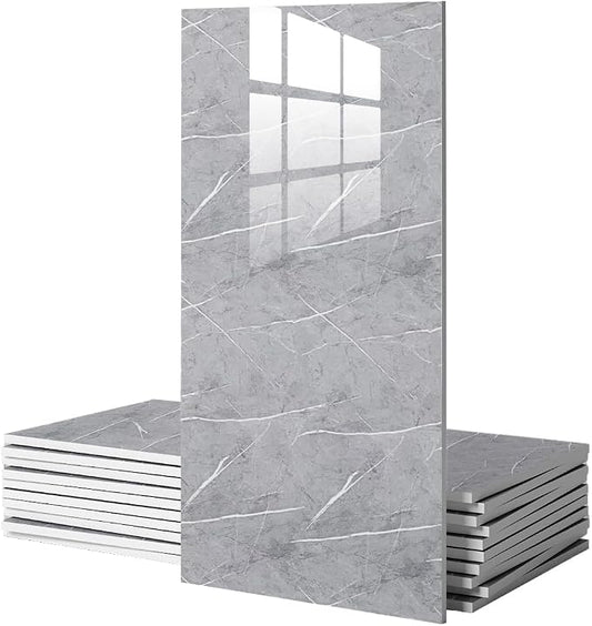 10 PCS Marble Peel and Stick Wall Panels 23.6"x11.8" Sticker | Self Adhesive, PVC, Waterproof Backsplash Tile for Bathroom, Kitchen, Living Room, Style12 by Unknown