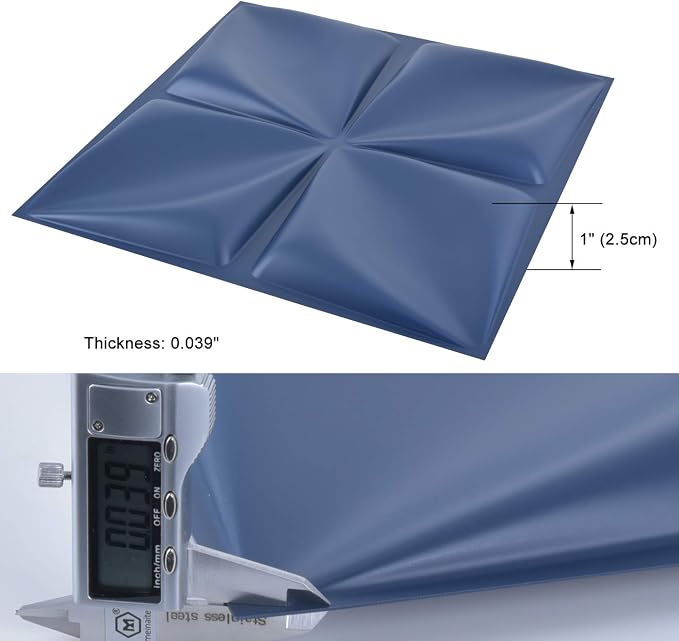 Art3d Navy Blue 3D Wall Panel PVC Flower Design Cover 3 Sq Meter, for Interior Wall Decor in Living Room, Bedroom, Lobby, Office, Shopping Mall - Image 5