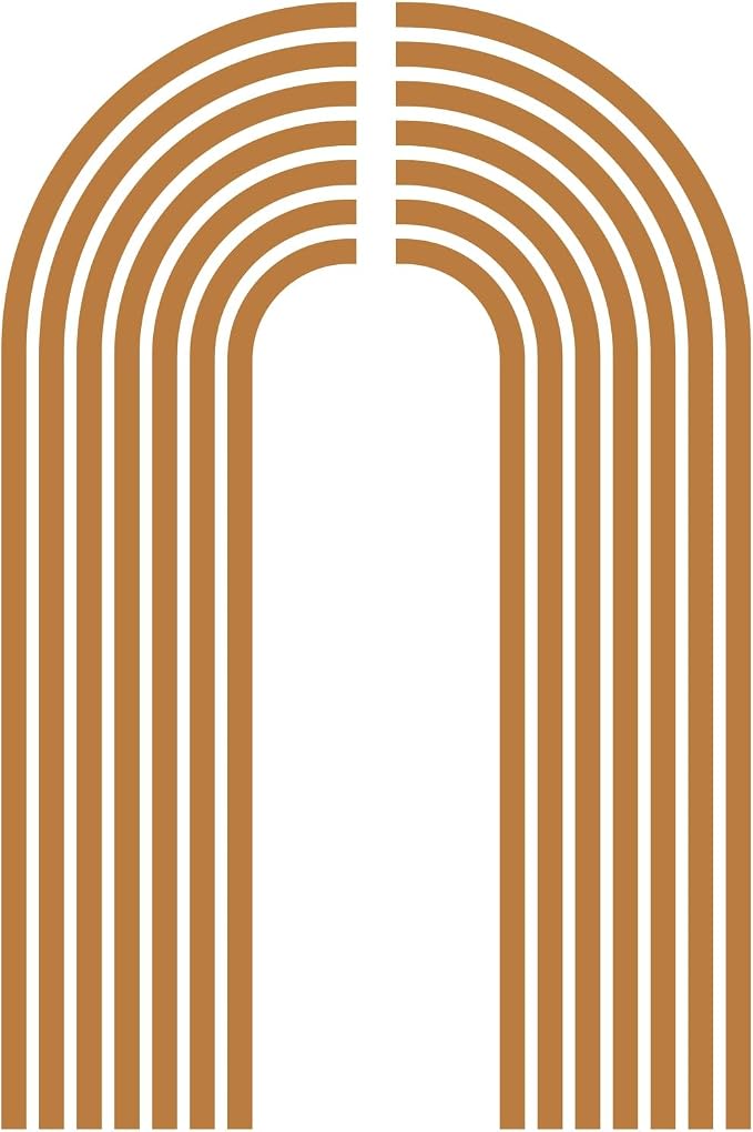 Brown Arch Wall Decals Large Minimalist Modern Wall Stickers Peel and Stick | Half arch line wall stickers, geometric decal, removable, vinyl wall art mural, self adhesive, for living room bedroom office - Image 8