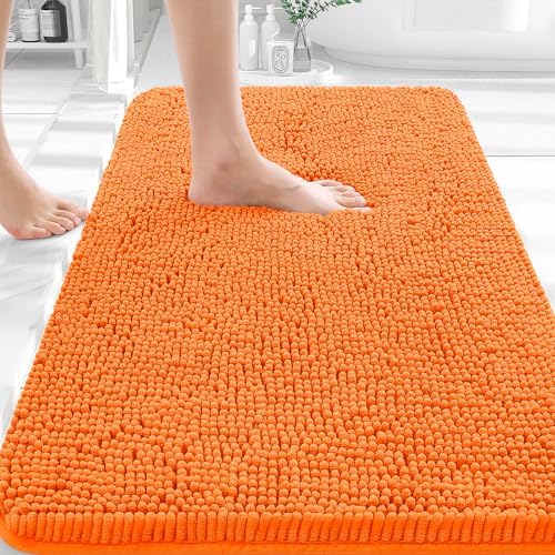 OLANLY Small Bathroom Rugs 30x18, Extra Soft Absorbent Chenille Bath Rugs by OLANLY