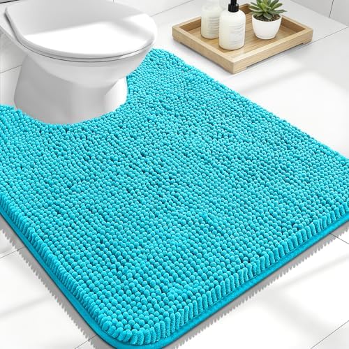 OLANLY Toilet Rugs U-Shaped 24x20, Soft Absorbent Chenille Contour Rugs by OLANLY
