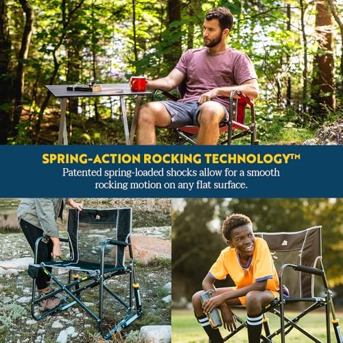 GCI Outdoor Freestyle Rocker Camping Chair | Portable Folding Rocking Chair with Solid, Durable Armrests, Drink Holder & Comfortable Backrest — Royal Blue - Image 6