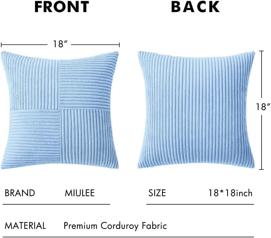 MIULEE Light Blue Decorative Throw Pillow Covers for Couch 18x18 Inch - Image 6