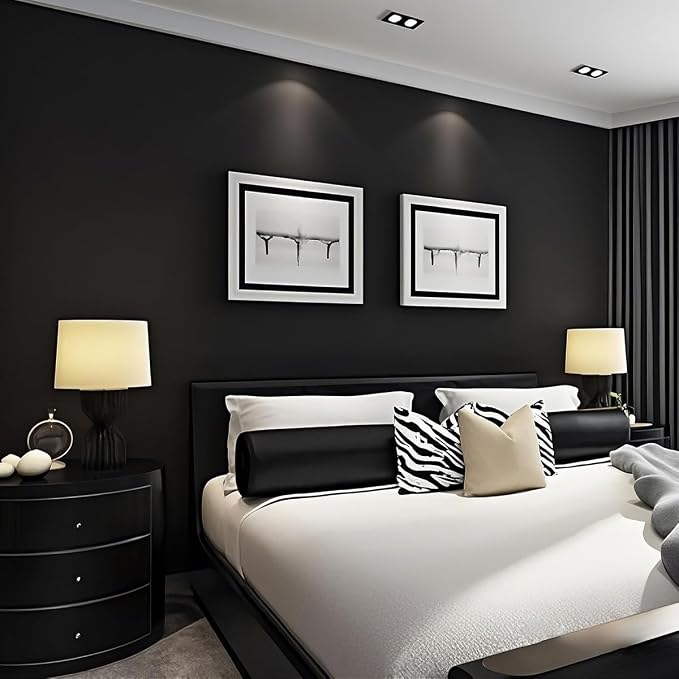 Peel and Stick Wallpaper Black Contact Paper for Cabinets and Drawers | 15.7" x 118" Removable Wall Paper Self Adhesive Vinyl Film Roll Easy to Apply Bathroom Home Decor Counter Top Covers - Image 3