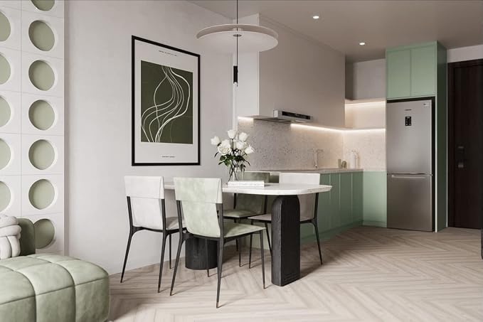 Dimoon 78.7''x17.3'' Green Skin Peel and Stick Wallpaper Contact Paper Modern Self Adhesive Wall Paper Removable Renter Friendly Textured Solid Color Vinyl Roll (78.7''x17.3'',Light Green Skin) - Image 5