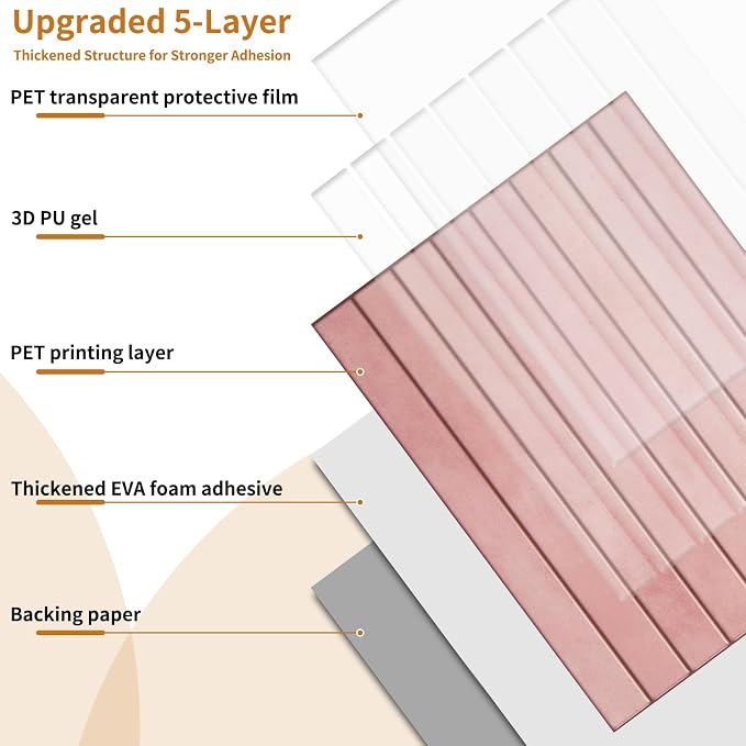 WOWSTAR 10-Sheet Thickened Pink Peel and Stick Backsplash for Kitchen, Back Splashes Stick on Tile, Waterproof Wall Tiles - Image 5
