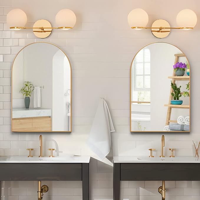 Arched Wall Mirror for Bathroom,20"x30" Arched Mirror Wall Mounted Mirror with Metal Frame, Gold Vanity Mirror Decor for Mantle, Bedroom, Entryway, Living Room - Image 6