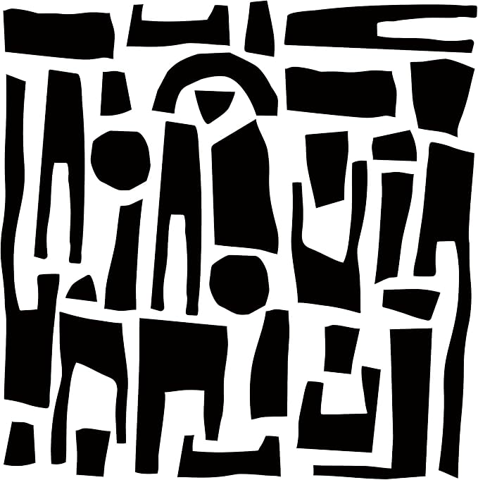 Black Abstract Stone Block Wall Decal, Modern Geometric Wall Décor | Stunning mysterious painted look accent wall in minutes. Peel and stick Matte vinyl stickers for bedroom, hallway, office by SHYJSHYJINSPIRED-PEELSTICK