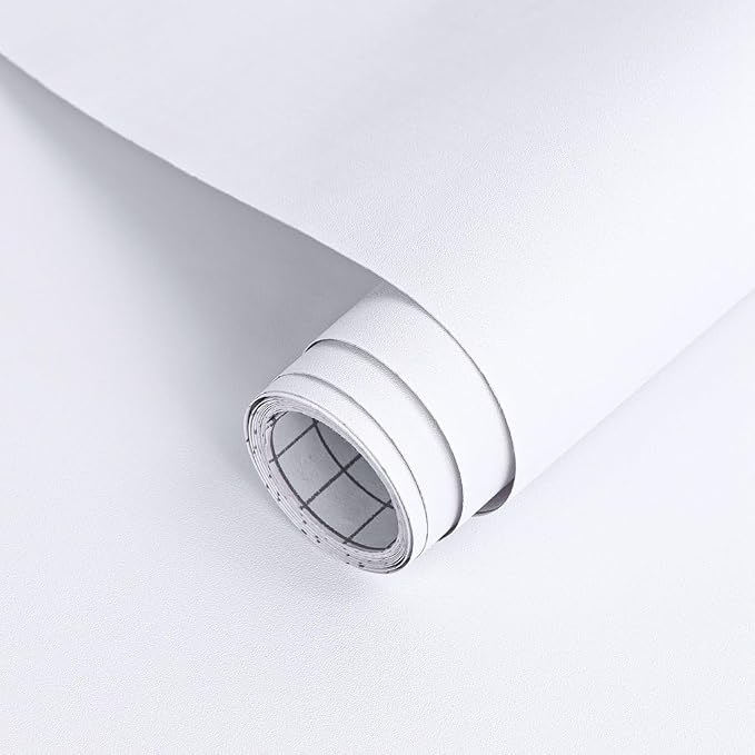 Arthome 17"x120" White Contact Paper, Peel and Stick Matte Wallpaper, Self Adhesive Decorative Vinyl Paper for Countertop, Cabinet, Table, Shelves, Furniture Renovate and Wall Covering Decoration by ArthomeWALLDECOR