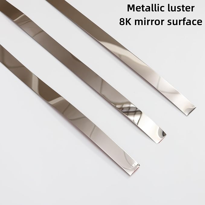 Silver Metalized Mirror-Like Finish Molding Trim, Peel and Stick Strip for Mirror Frame, Wall, Fireplace and Home DIY Decoration (32.8 ft x 0.4 inch) - Image 4