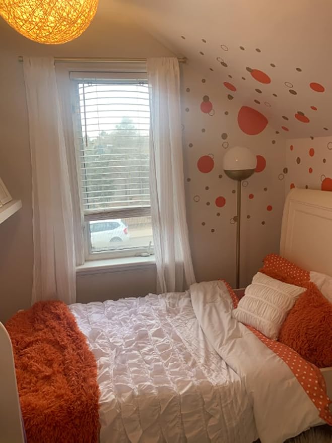 Polka Dot Wall Stickers, Wall Decor Dots for Bedroom Kids Room Birthday Gift (Orange) - Image 2