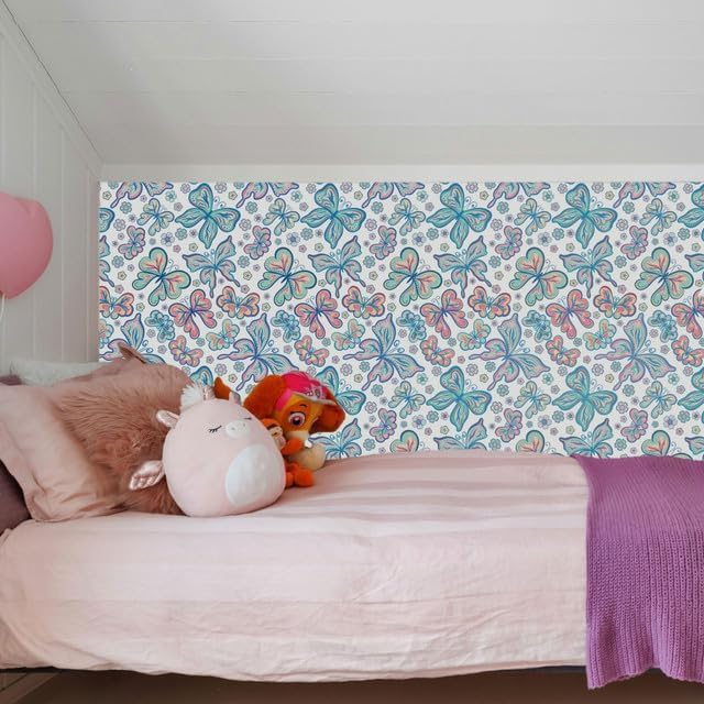 Main Street Peel and Stick Wallpaper Sheets, Bohemian Butterflies, 12-Pack | 11 x 16 in sheet size; Covers up to 14.67 sq ft; Eco-friendly paper material; No paste or additional adhesive required - Image 6