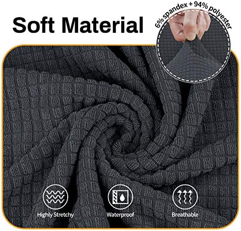 Asnomy Stretch Oversized Couch Covers for Sofa Slipcover,Charcoal Ash - Image 3