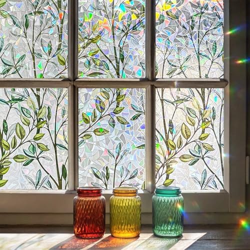 ADD.HERES Rainbow Window Privacy Film, Stained Glass Cling, 17.5" x 78.7" by ADDHERES