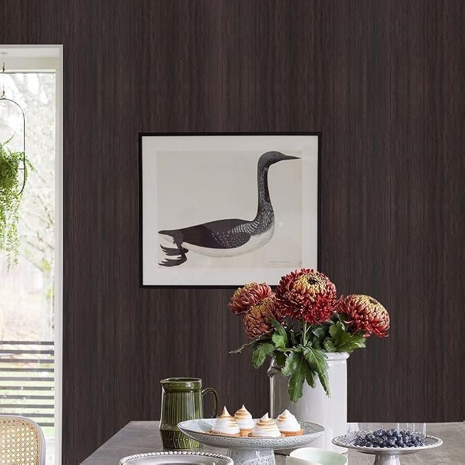 Arthome 33" x120" Peel and Stick Wood Contact Paper Self-Adhesive Brown Walnut Wallpaper,Decorative Vinyl Film for Countertop,Cabinets,Shelf,Drawer Liner,Easy to Clean Removable Wall Covering - Image 3
