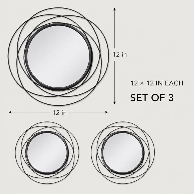 Black Sunburst Mirror 12x12 Inch, Metal Sun Wall Decor, Small Round Decorative Wall Mirror for Living Room, Bedroom, Entryway, Bathroom - Image 4