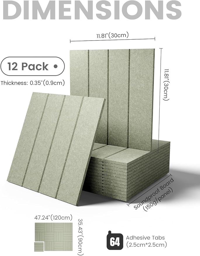 Fluxynara Felt Bulletin Board & Cork Board Alternative, Sage | 48" x 36" Pin board, Removable Adhesive Tabs, Easy Install Without Wall Damage, For Home Office Decor - Image 2