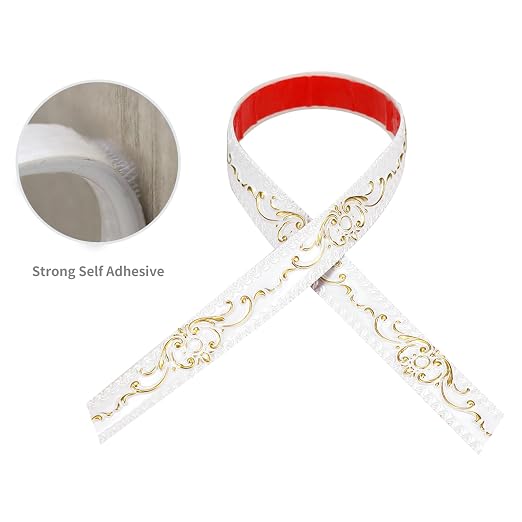 Flexible Wall Trim, 16.4 Feet Self-Adhesive Peel & Stick Molding, Cabinet Border, Mirror Frame Trim for Home Decor (White & Gold) - Image 4