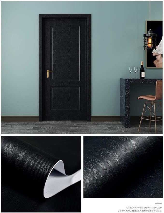 tiltil Black Wood Peel and Stick Wallpaper Wood Contact Paper 17.7" × 118" | Self-Adhesive Wallpaper Removable Waterproof Wall Paper Vinyl for Countertop Furniture Kitchen Countertop Easy to Clean - Image 7