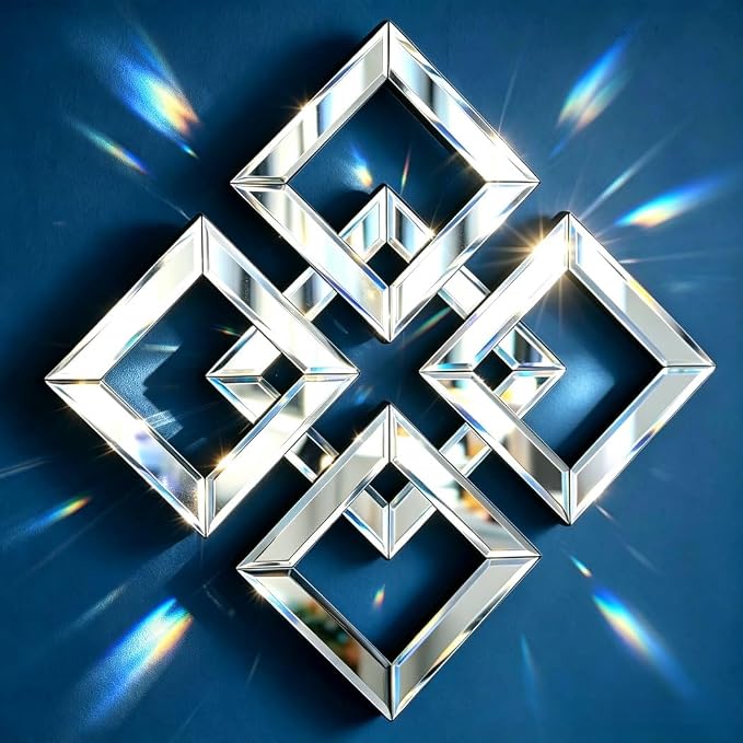 QMDECOR Square Mirrored Wall Decor Decorative Mirror 12x12 inches Modern Fashion DIY Silver Wall-Mounted Mirrors - Image 6