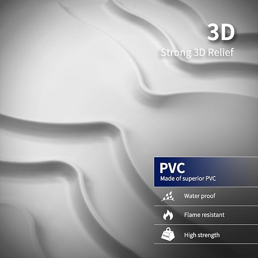 Art3dwallpanels 3D Wall Panels, 33 Pack, 12x12 Inch, White | Modern Raised 3D PVC Wall Tiles for Interior Wall Decor, 2 Different Effects, Easy DIY Mount for Residential and Commercial - Image 2