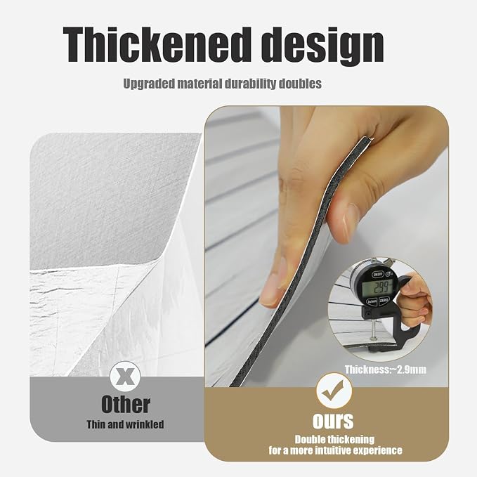 Chejiaye Peel and Stick 3D Wall Panel -15.75"x118"Soundproof Self-Adhesive Wall Sticker, Removable Thick PVC Slat Contact Paper for Kitchen Bedroom,Ceiling Wall Decoration Wood Grain (Light Grey) - Image 5