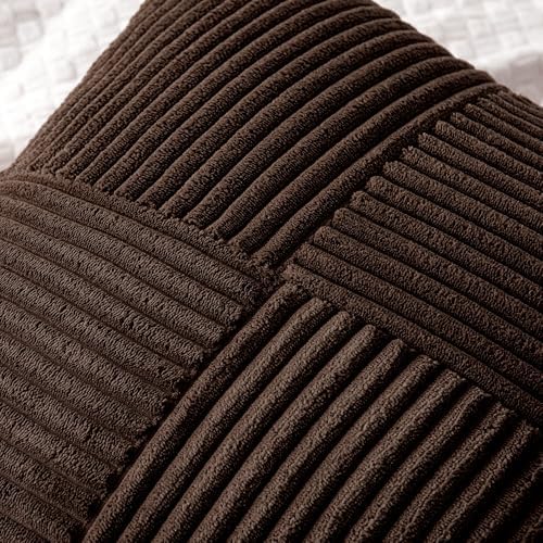 MIULEE Dark Brown Decorative Throw Pillow Covers for Couch 20x20 Inch - Image 2