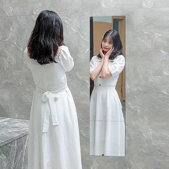 Acrylic Mirror Tiles, 8x8 in Shatterproof Wall Mirrors, 4 Pack - Image 6