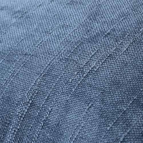 Set of 4 Soft Textured Decorative Throw Pillow Covers 12X20 Inch Cozy Farmhouse Cushion Cover Square Accent Pillow Cases for Bed Couch Sofa Living Room, Smoke Blue - Image 4