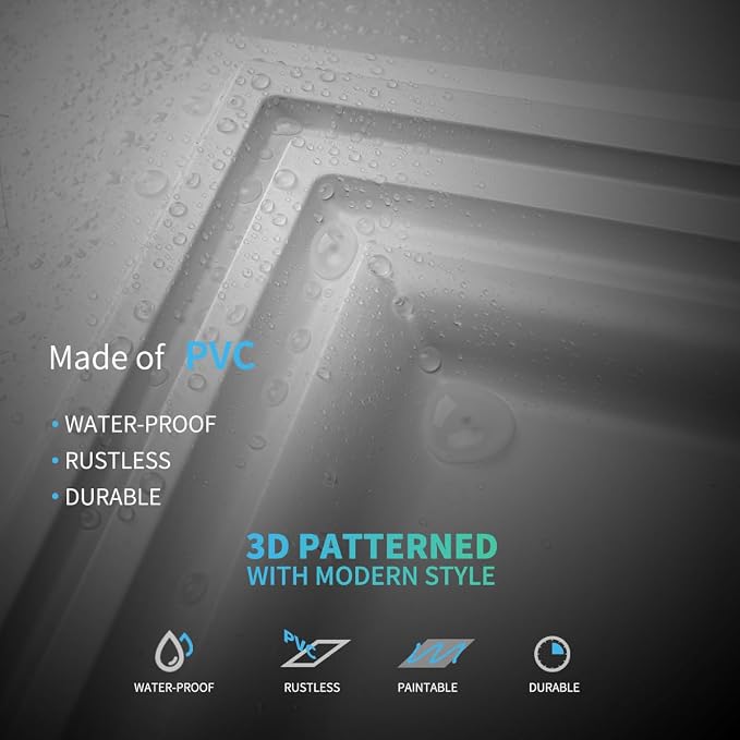 Art3d PVC Ceiling Tiles, 3D Plastic Sheet in White, 2 × 4 ft, 12-Pack | Lightweight, Waterproof, No Sag and Breakage, Compatible with Grid System, Perfect for Basement, Kitchen - Image 5