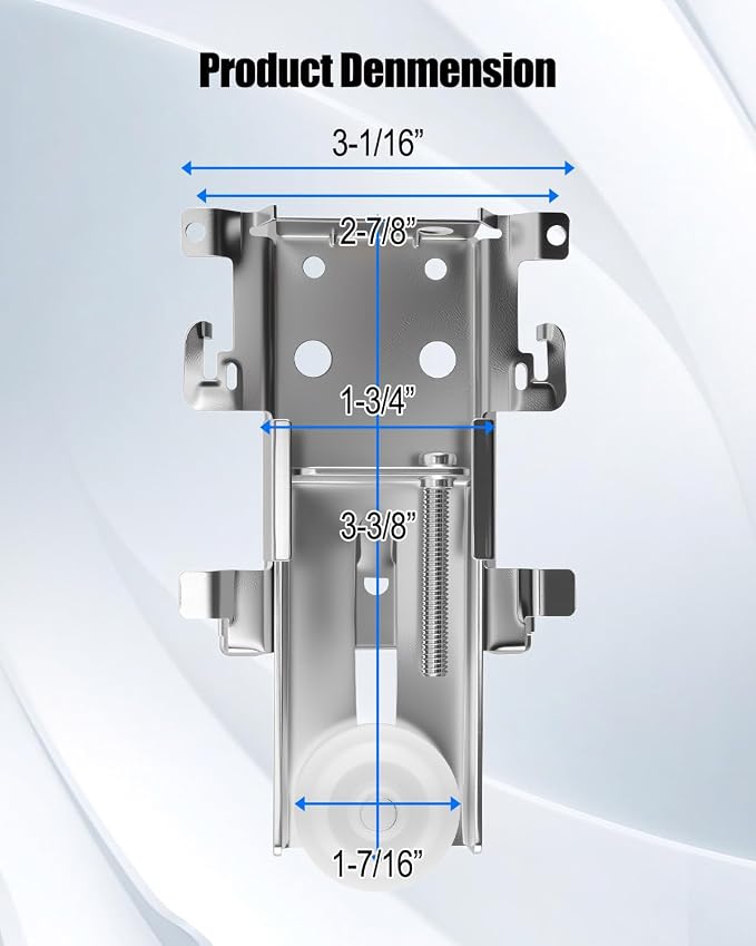 2 Pcs 1-7/16 Inch Sliding Mirror Closet Door Roller Assembly - Image 6