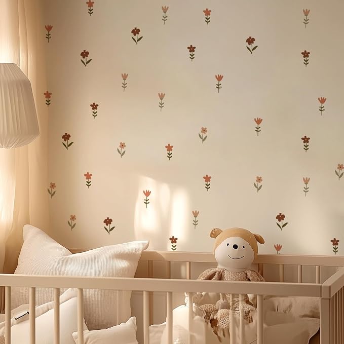 Boho Wall Stickers Girls Bedroom Removable Wall Decals Nursery Kids Room Decor Vinyl Murals DIY Cute Decorations 6 Sheets by QUCHENG