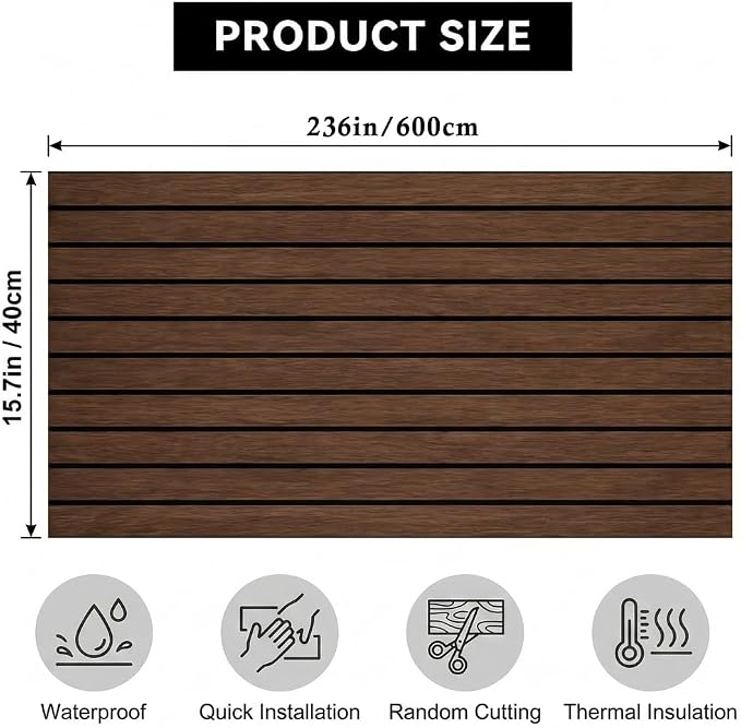 3D Wall Panels Peel and Stick – 15.74" x 236" PVC Faux Texture Wall Covering, Self Adhesive Waterproof DIY Accent Wall for Living Room, Bedroom, Sofa Background & Kitchen Backsplash, Covers 25.8 sq.ft - Image 6