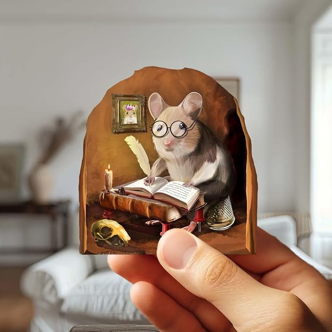 Mouse Reading Book, Wall Decor Sticker Decal, Kids Room, Classroom, Home, Bedroom, Bookcase, Book Lover, of Mice and Men, Children, Adorable, (Novelist Mouse) - Image 6