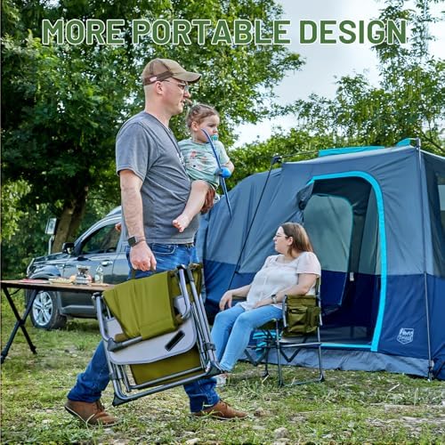 TIMBER RIDGE 400lbs Heavy Duty Camping Chair Portable Directors Chair - Image 4