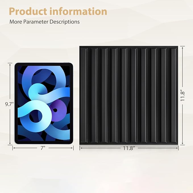 Heikki 30 Pack 3D Wall Panel for Interior Wall Décor, PVC Flower Textured Wall Panels for Living Room Bedroom Hotel Office, 11.8"x11.8", Double-Sided Tape (Black-XHT) - Image 4