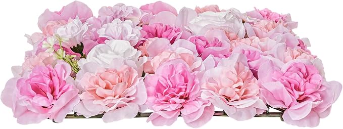 VEVOR 3D Flower Wall Panel, Artificial Floral Wall Background Mesh Backing Mat,Seamless Design&Easy Installation for Wedding Valentines Day Home Baby Party Backdrop Decor,Pink - Image 9