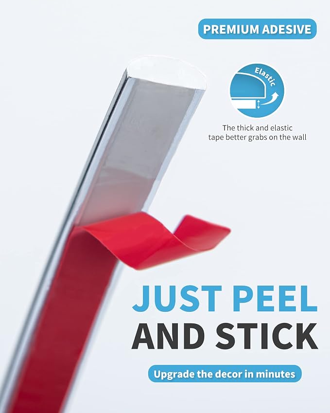 Art3d 25 ft Peel and Stick Tile Edge Trim for Backsplash, Stainless Steel - Image 3