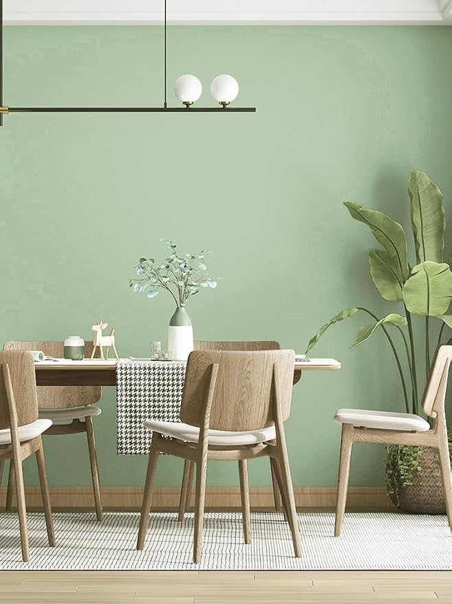 Safiyya 118"x17.7" Light Green Peel and Stick Wallpaper Green Contact Paper Wall Paper Temporary Self Adhesive Decorative Wallpaper Vinyl Rolls for Wall - Image 7