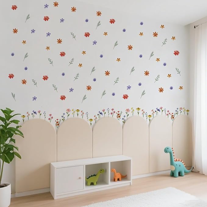 Nursery Floral Wall Stickers Decals Peel and Stick Decor 6 Sheets | Peel & stick, no residue, watercolor, nursery kids room bedroom playroom classroom decor, DIY craft, safe non-toxic material - Image 7