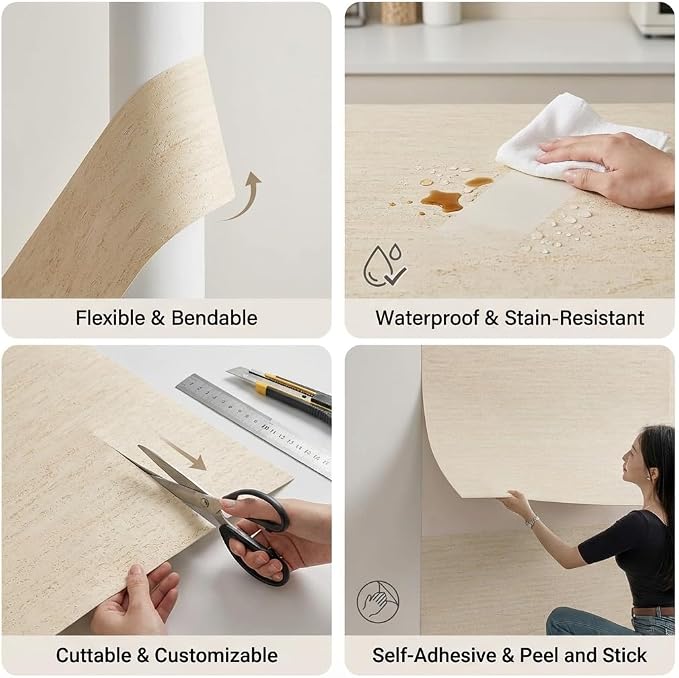 3D Wall Panels Peel and Stick – 15.74" x 118" PVC Faux Texture Wall Covering, Self Adhesive Waterproof DIY Accent Wall for Living Room, Bedroom, Sofa Background & Kitchen Backsplash, Covers 12.9 sq.ft - Image 4